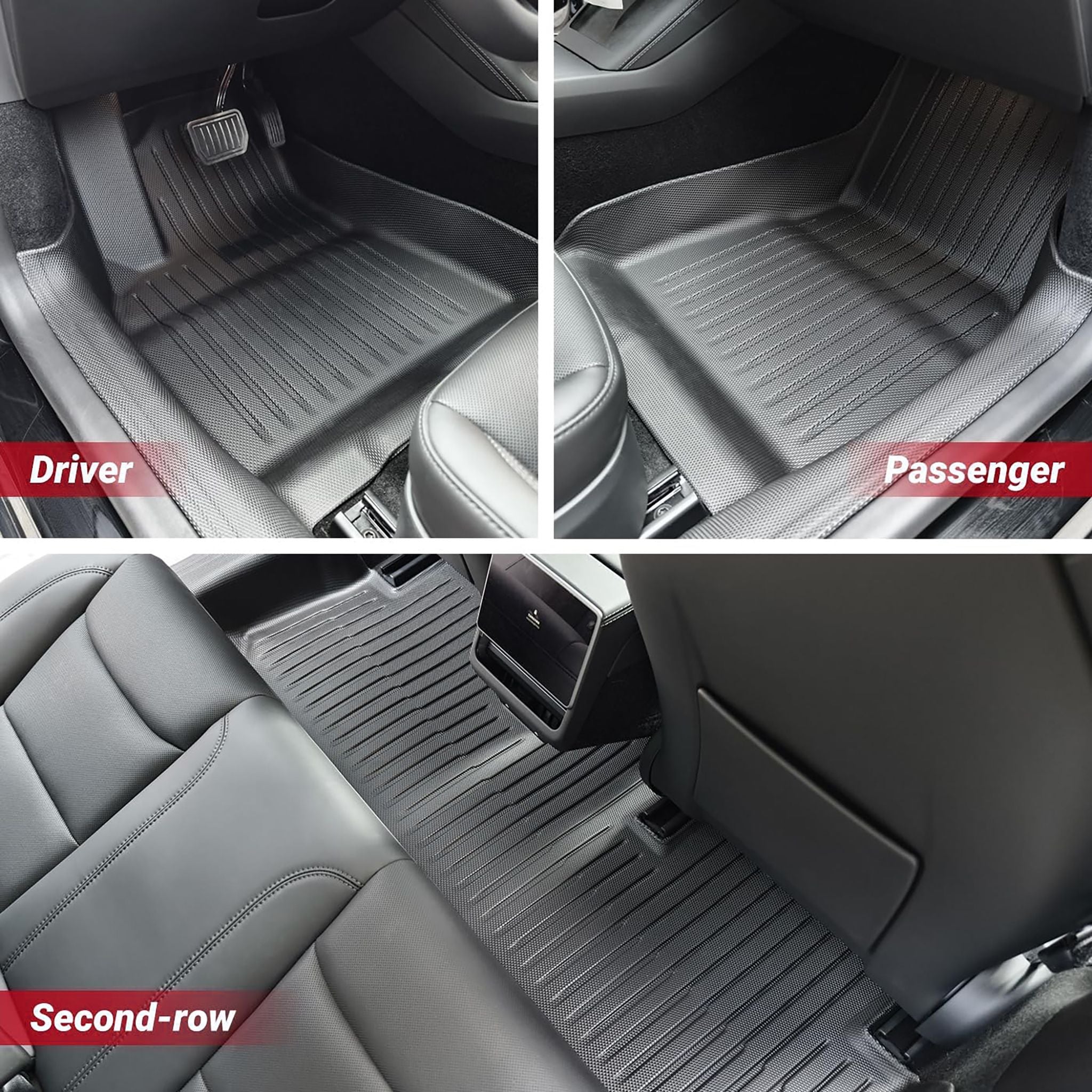 Tesla Model 3 Highland 2024+ Custom All-Weather Floor Mats – Full TPE Wrap for Ultimate Protection