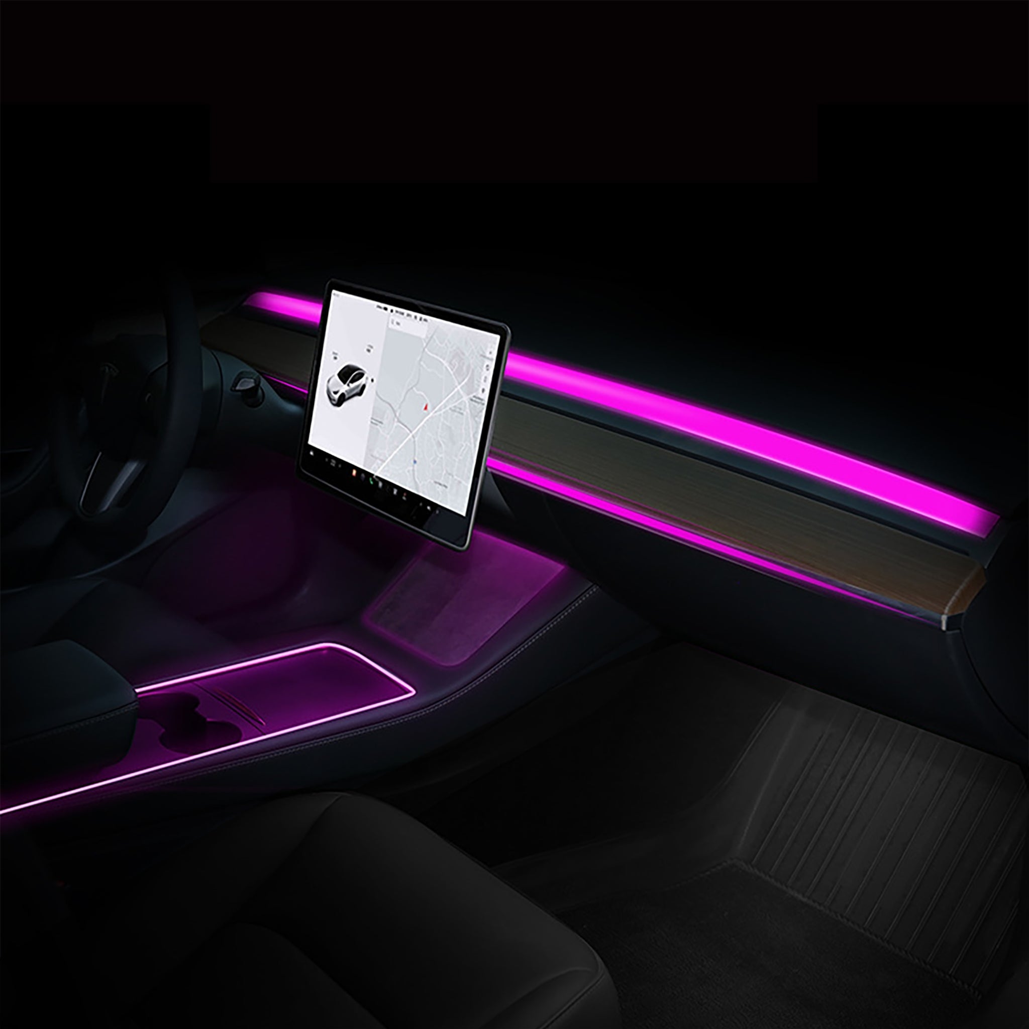 Neon Ambient LED Lighting For Tesla Model Y/3