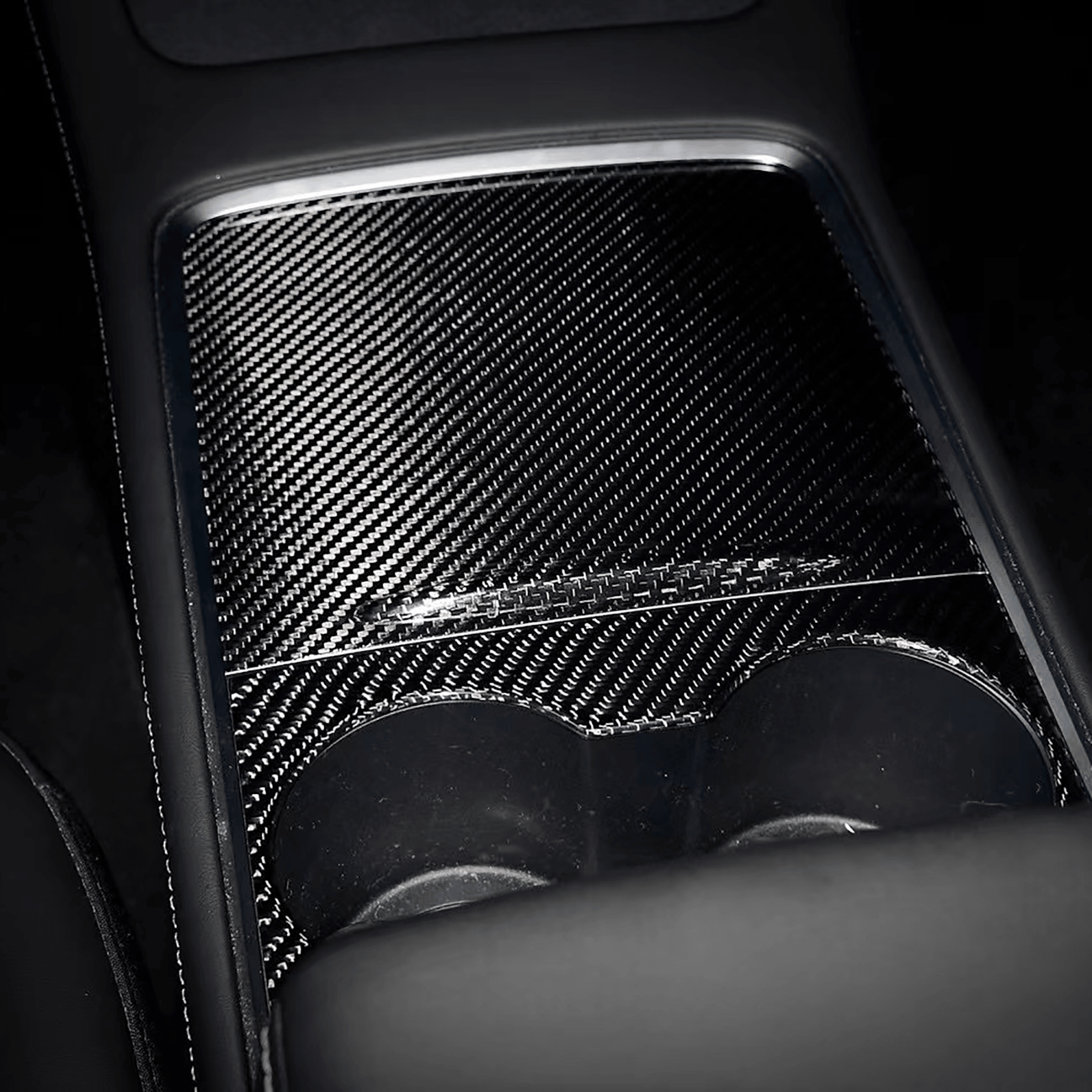 Premium Carbon Fiber Center Console Overlay for Tesla Model 3/Y | Custom Fit, Luxury Interior Upgrade