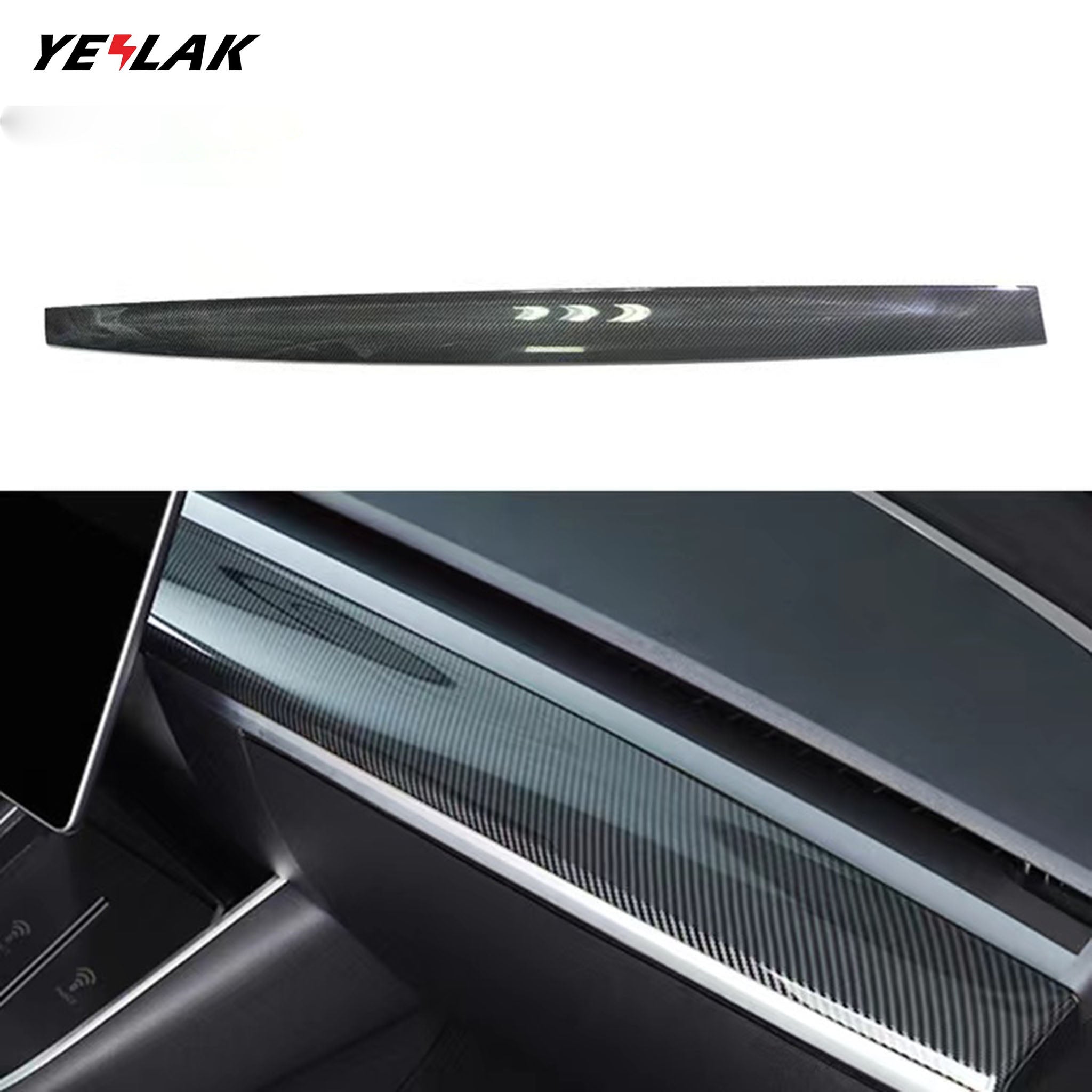 Tesla Model 3/Y Dry Carbon Fiber Dashboard Cover | OEM Fit, UV-Resistant