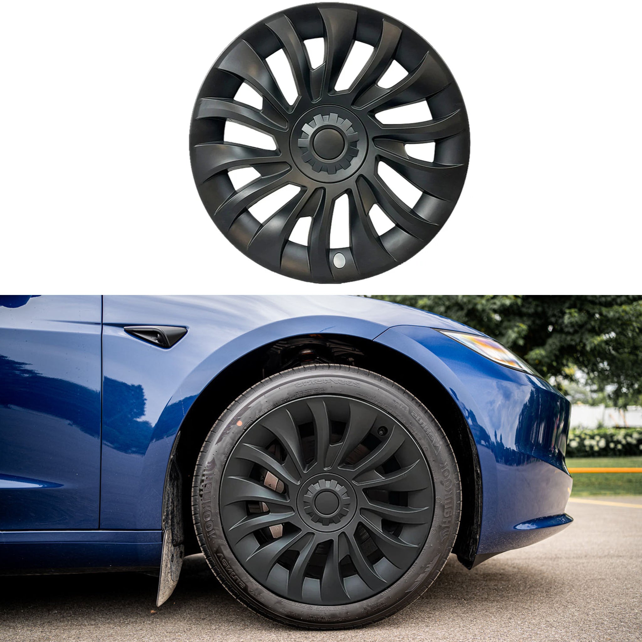 Uberturbine Aero Wheel Covers for Tesla 2024+ New Model 3 Highland 18’’ Photon Wheels